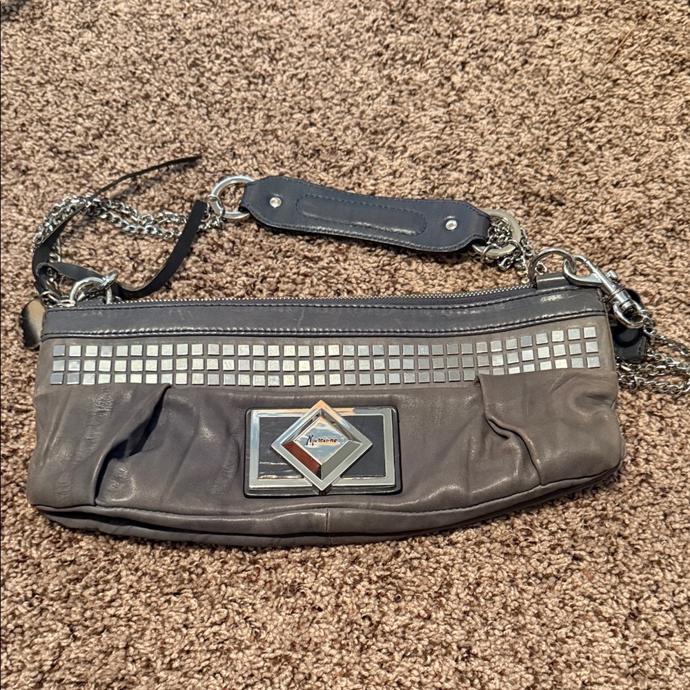 Marciano Silver and Gray Clutch with Chain Strap